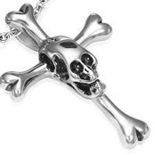 Necklace in skull design and stainless steel.