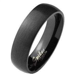 Black titanium men's ring