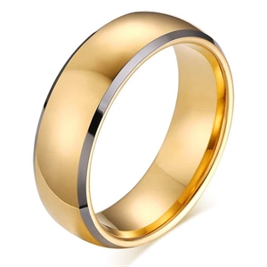 Tungsten men's ring "Gold Crown" 